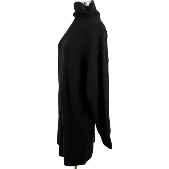 NWT Babaton S Maclean Sweater Dress Black 100% Merino Knit Turtleneck Pullover - Picture 3 of 10
